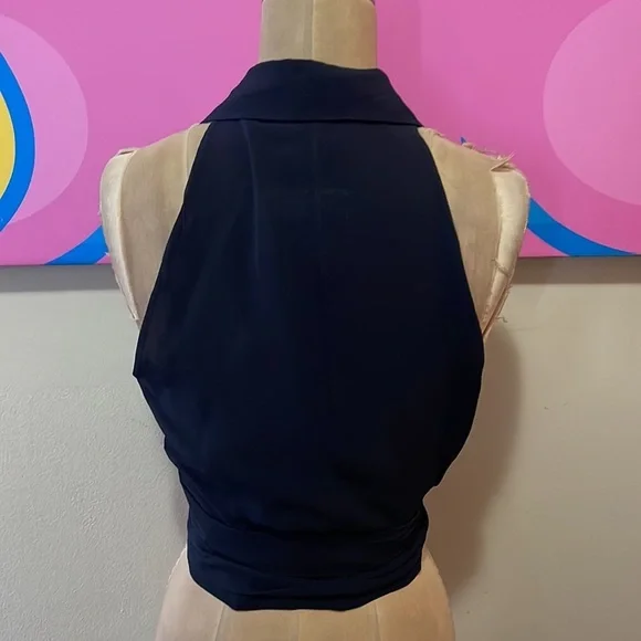 Moschino Silk Wrap Blouse Cruise Me Baby Sleeveless - Picture 7 of 12